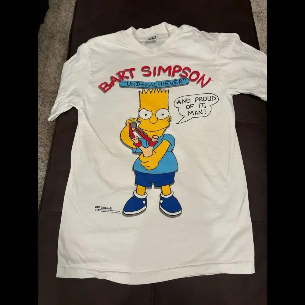 VINTAGE THE SIMPSONS T SHIRT SMALL  UNDERACHIEVER